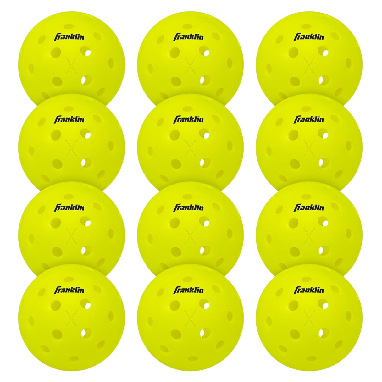 Franklin Sports X-40 Performance Outdoor Pickleballs - Pack of 12