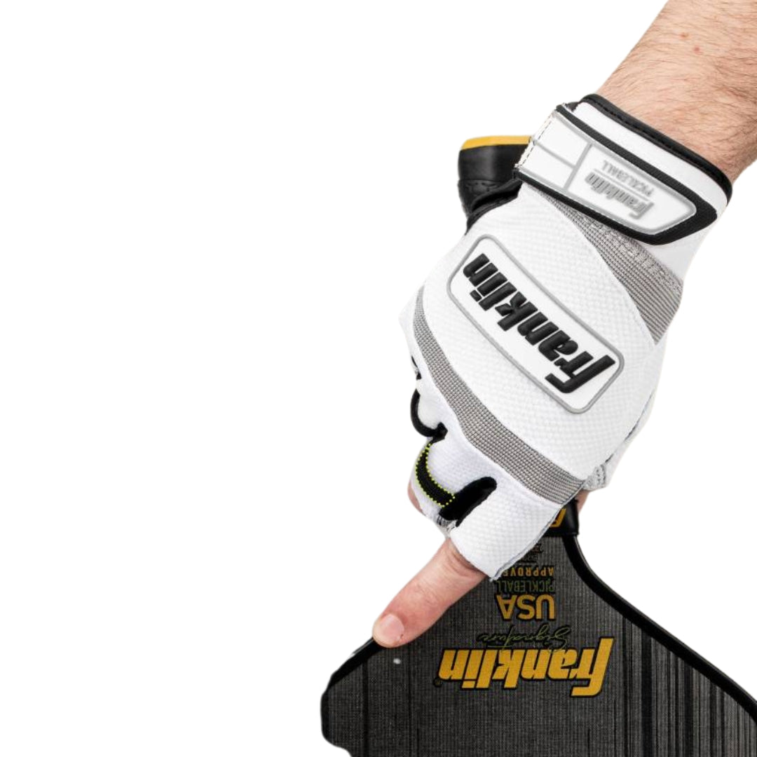Franklin Sports Pickleball Performance Right Adult (S) Batting Gloves (White, Black)