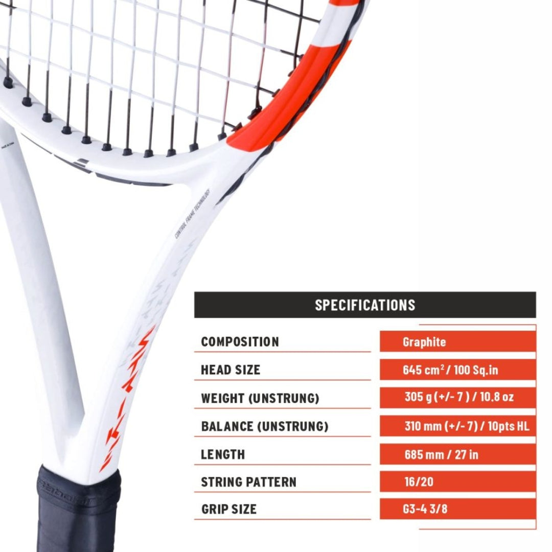 BABOLAT Pure Strike 100 16/20 4th Gen Unstrung Tennis Racquet