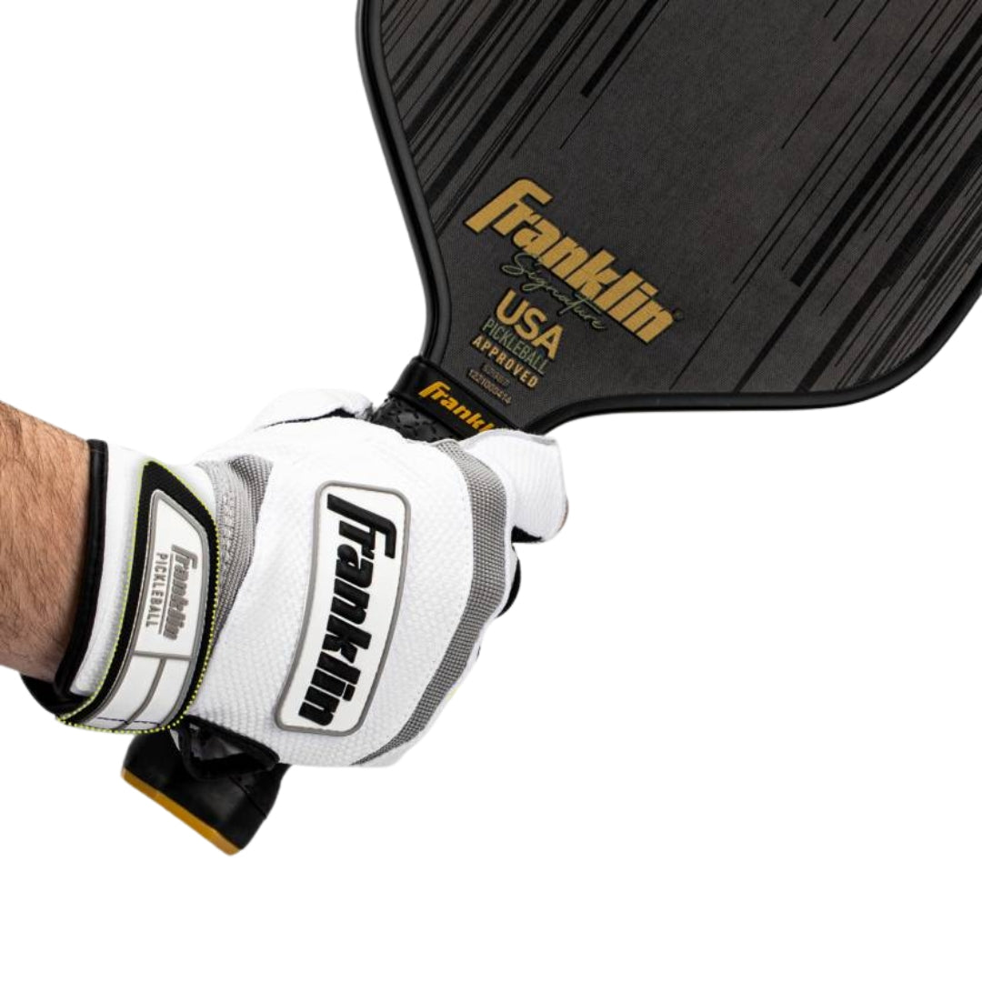 Franklin Sports Pickleball Performance Right Adult (S) Batting Gloves (White, Black)