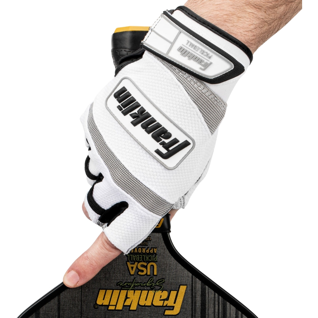 Franklin Sports Pickleball Performance Right Adult (S) Batting Gloves (White, Black)